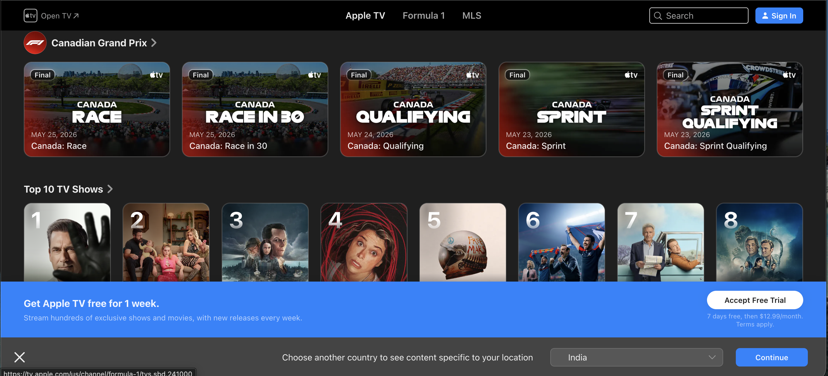 Apple TV+ website